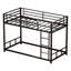Lit superposé simple en métal avec garde-corps et échelle, L 75,98 po x l 39,76 po x H 54,33 po, métal, 1 ensemble, lit superposé, noir, structure robuste avec lattes en métal, conception peu encombrante, sans boîte Ressort requis