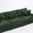 3 - Piece Upholstered Green Chenille Modular Sectional Sofa with Armrests & Throw Pillows-502441076