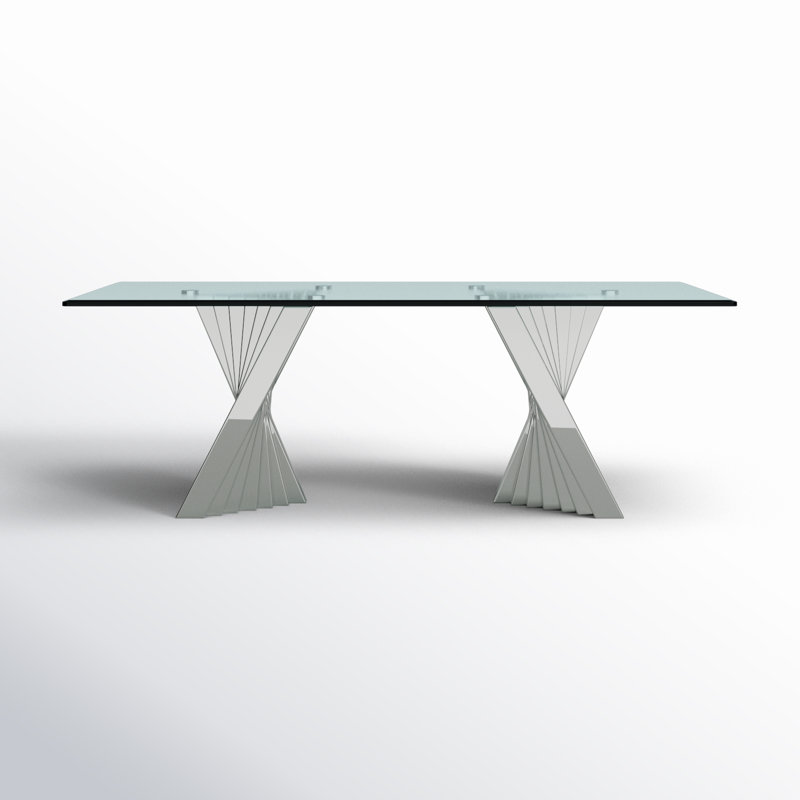 Table de salle à manger Ammerman, Argent, L 46 po x L 94 po
