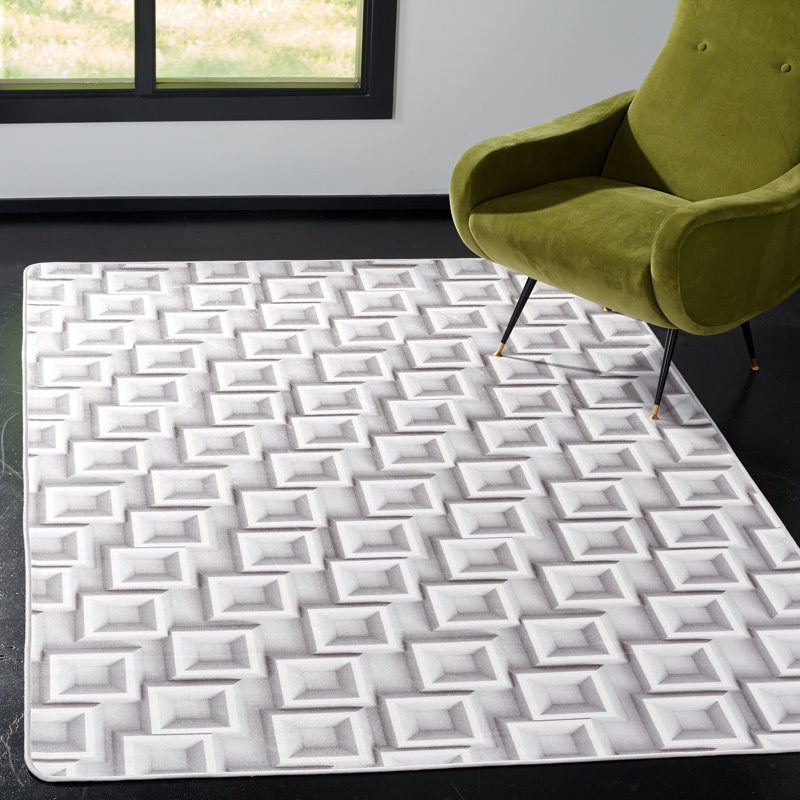 Tapis ivoire à motif abstrait Cahoon, Rectangle 5 pi 1 po x 7 pi 6 po