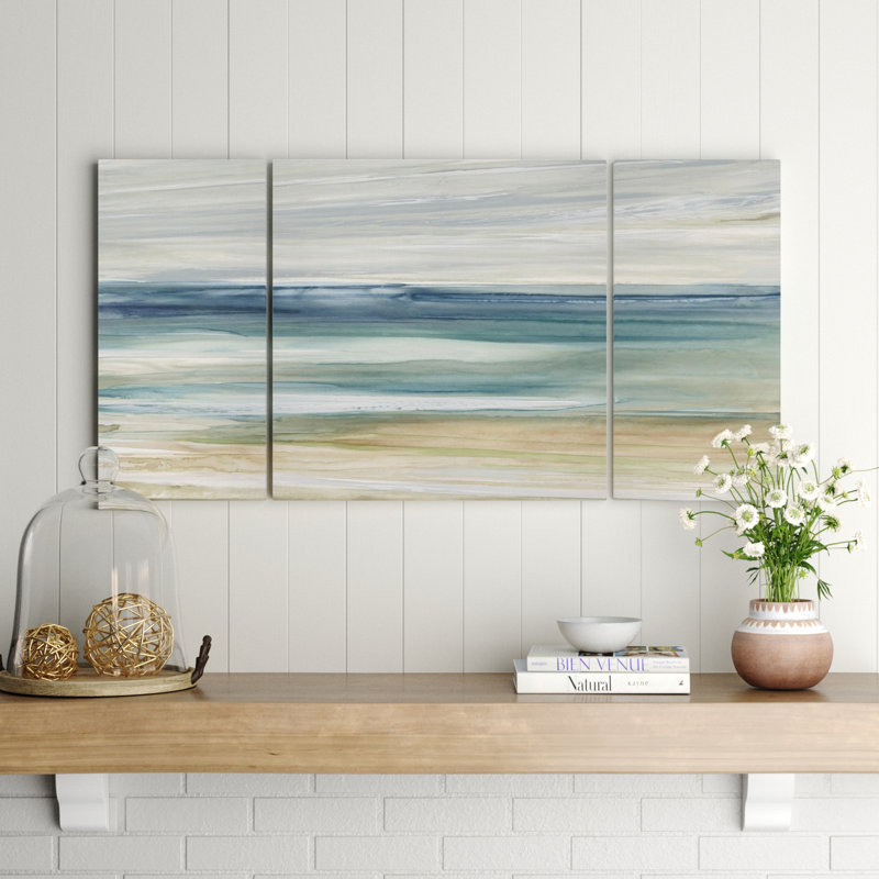 «Ocean Breeze» - 3 pièces, impression sur toile, H 24 po x l 48 po x P 1,5 po