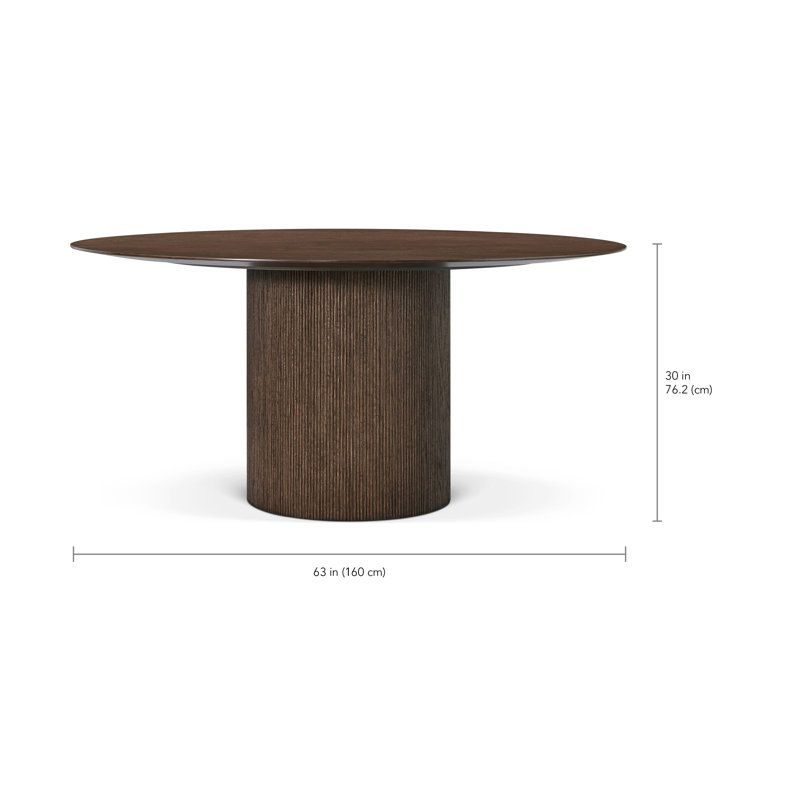 Vienna Dining Table, 30" H x 62.99" L x 62.99" W, Brown