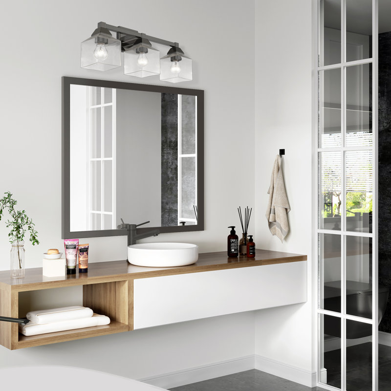 Éclairage de salle de bain à intensité variable 3 lumières Ashanni, Chrome noir