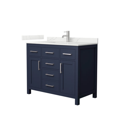 Beckett 42" Freestanding Single Bathroom Vanity with Quartz Top