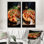 «Tomato Pizza and Beer Passion», ensemble de 2 reproductions d'art sur toile