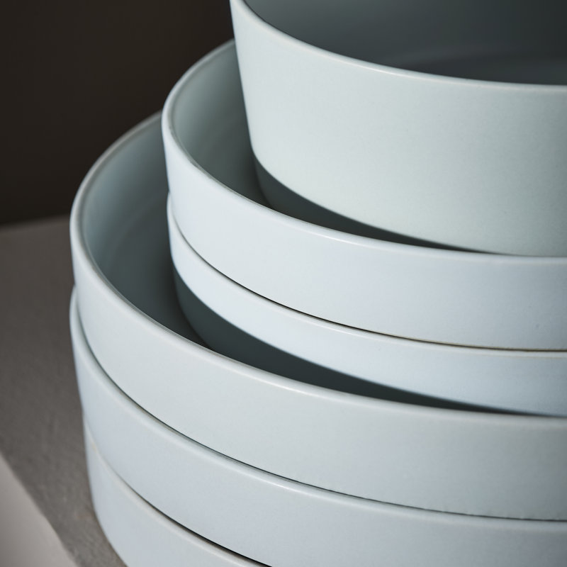 MODAN Piece Stoneware Dinnerware Set - Service for 4, Blue/Gray