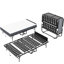 Lit pliant de 75 po x 46 po de large avec tête de lit réglable, matelas en mousse à mémoire de forme de 5 po, lit d'invité robuste sur roulettes pour les personnes de grande taille, cadre en métal de lit industriel spacieux et simple, installation f