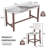 3-Piece Counter Height Dining Table Set For 2, Faux Marble Bar Table And 2 Upholstered-Seat Chairs, Mid-Century Modern Dining Set For Dining Room, Pub Kitchen, Small Place