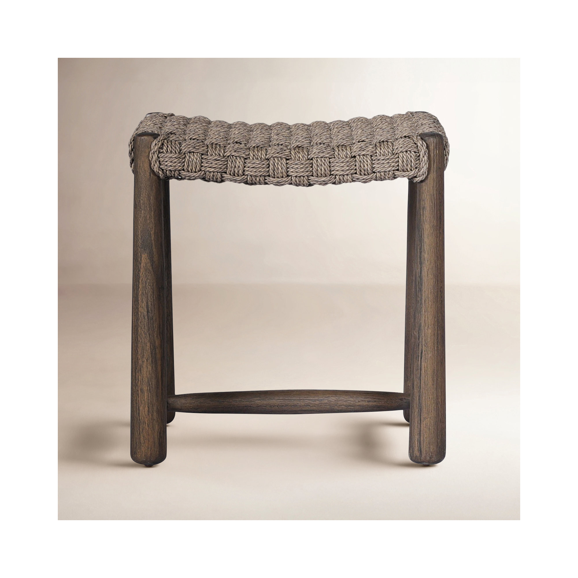 Savio Outdoor Stool, Dark Textured Woven