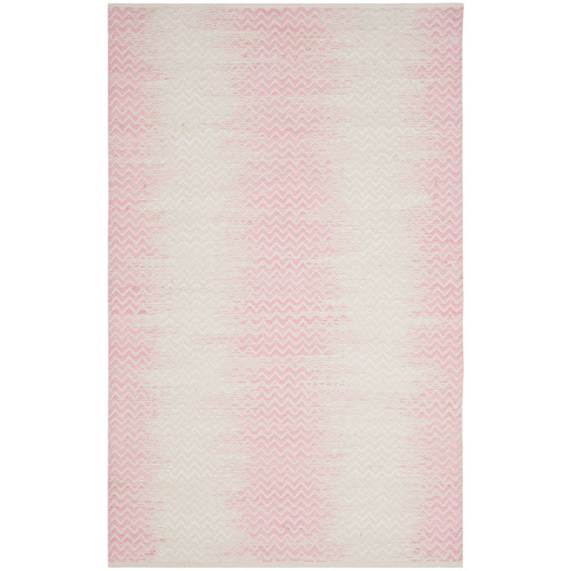 Burke Hand Woven Cotton Striped Rug, Rectangle 4' x 6'