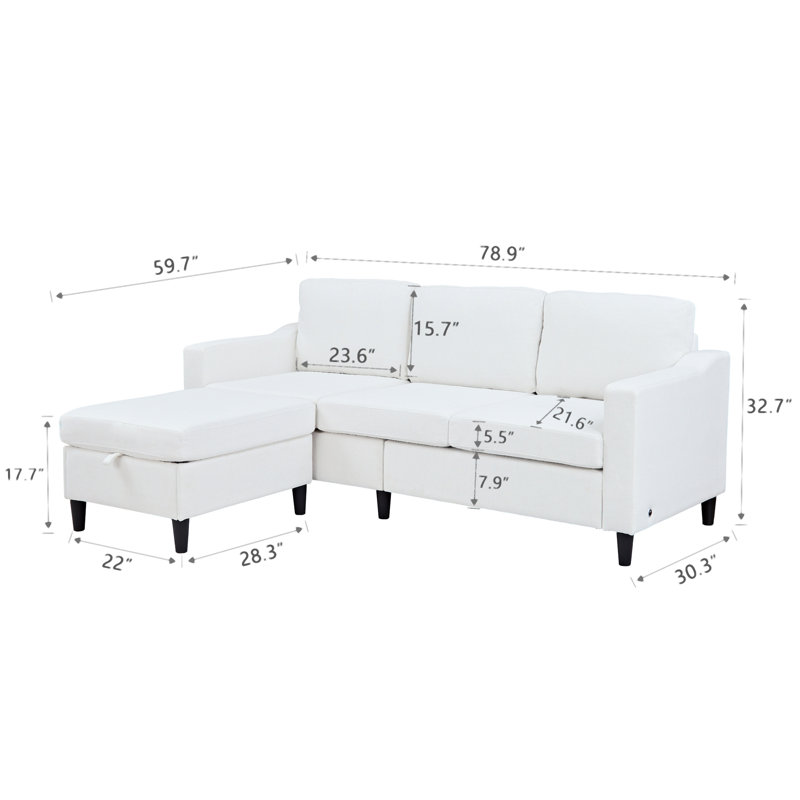 Hereld Upholstered L-Shaped Sectional Right Hand Facing