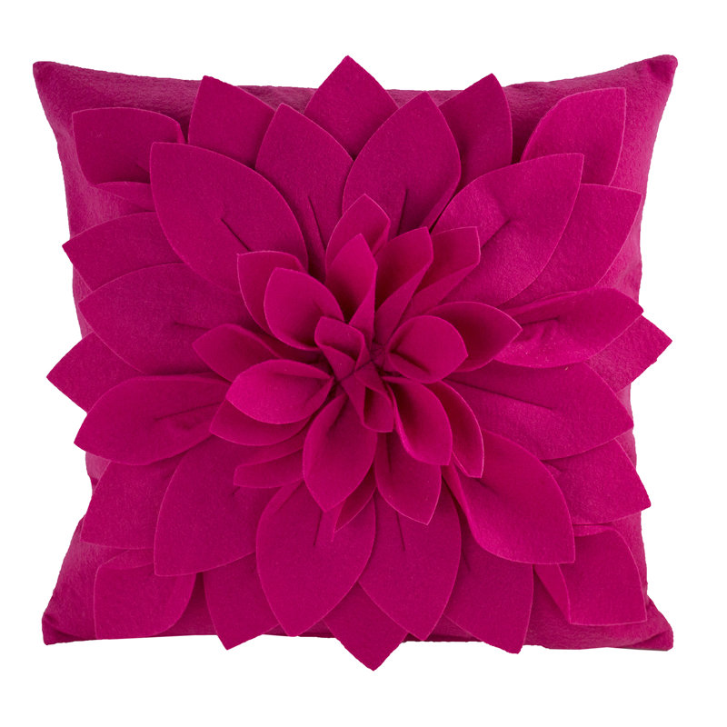 Sara's Garden Polyester Throw Square Pillow Cover, Fuchsia