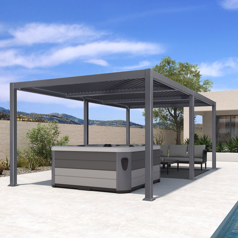 PURPLE LEAF Louvered Pergola 11' x 21' Aluminum Outdoor Pergola, 11' x 21'