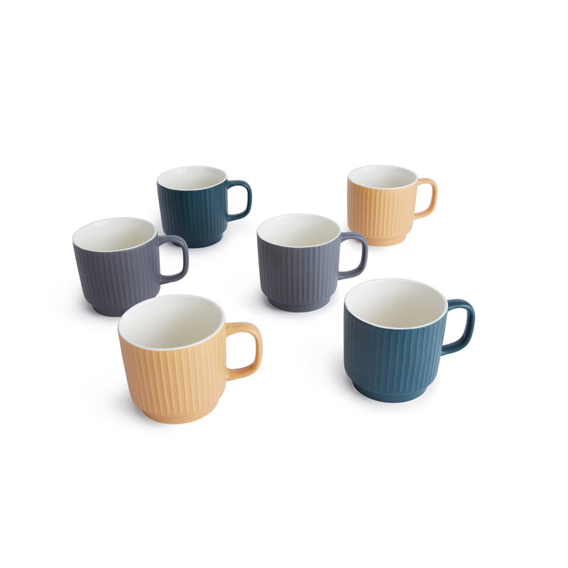 Waterside Matt Ribbed Mug Set
