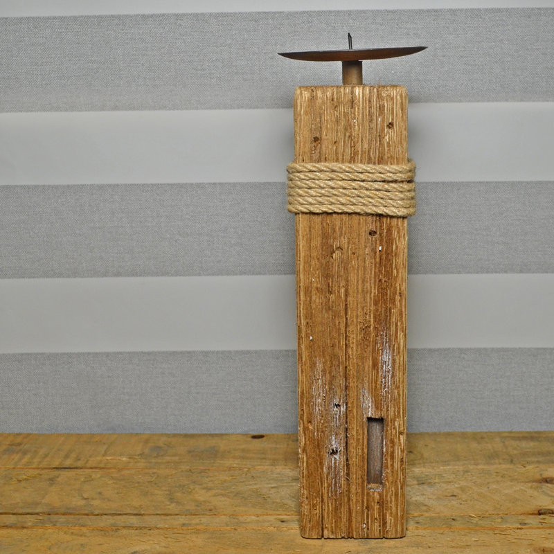 Wood Fireplace Candlestick