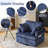 Corduroy Living Room Swivel Barrel Accent Chair-487440299