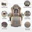 Fauteuil inclinable manuel en cuir PU avec repose-pieds réglable, fonction inclinable à 135 °, pivotant à 360 °, porte-gobelet et poche de rangement