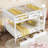 Twin Over Twin Rubber Wood Bunk Bed with Drawers, Convertible into 2 Twin Beds, Ladder & Safety Guardrails,White-186576665-176827895