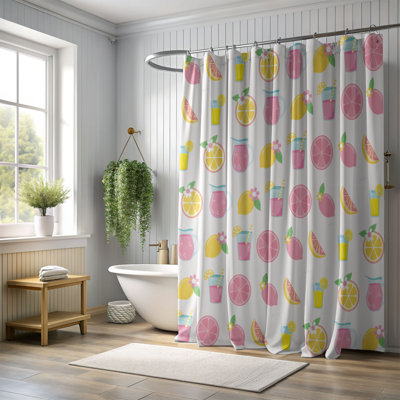 Rideau de douche standard 1 pièce Blush Citrus Delight