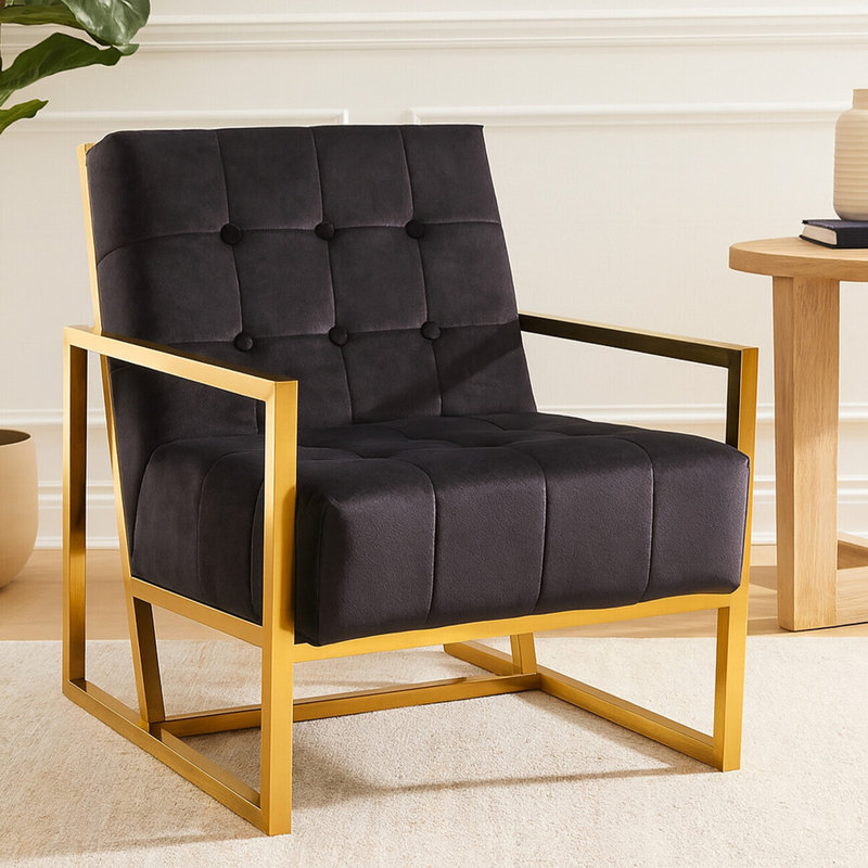 Addlie Upholstered Armchair, Grey, Grey