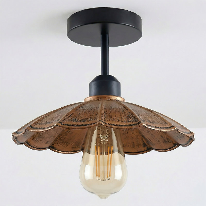 Semi Flush Mount, Yes, Brushed Copper