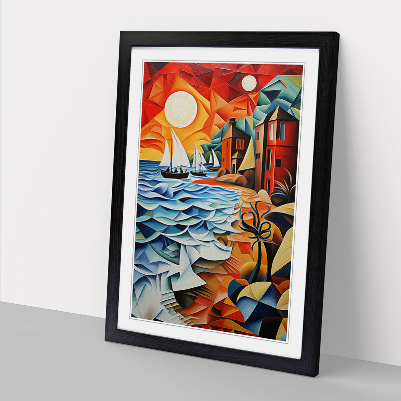 Single Picture Frame Print on Wood, Black Framed, 46cm H x 34cm W