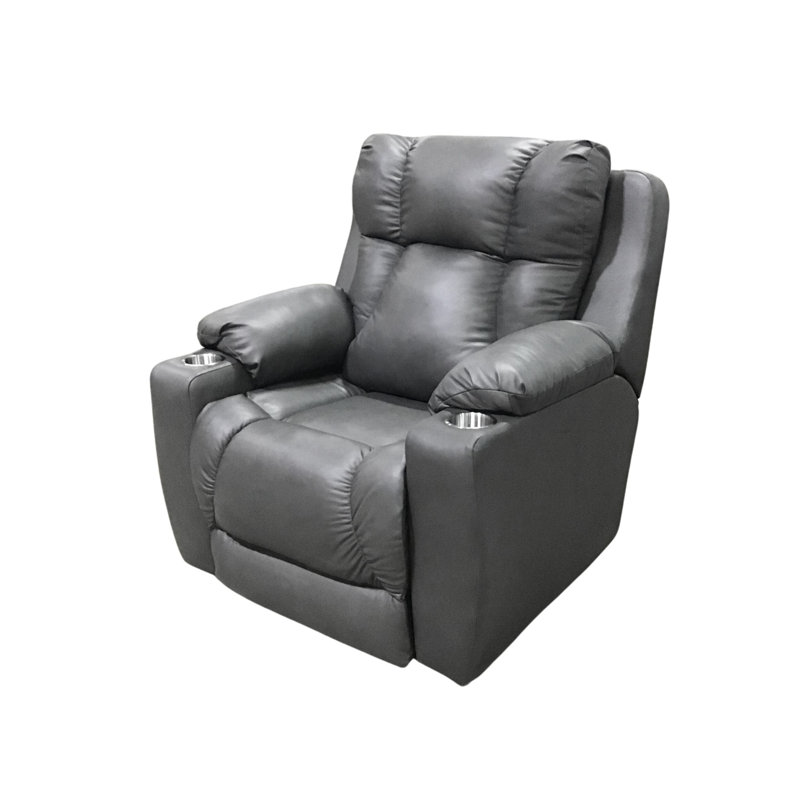 Fauteuil inclinable près du mur pour homme, Gris foncé, Velours