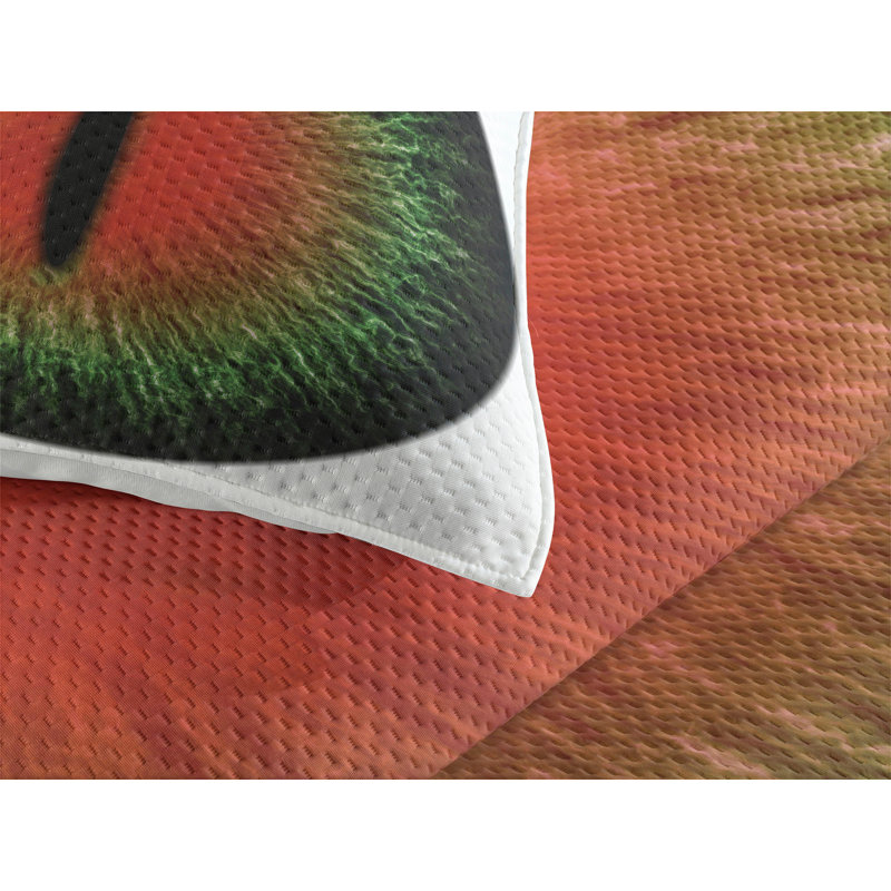 Reptile Polyester Coverlet, King Bedspread + 2 Shams