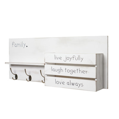Organisateur de courrier décoratif en bois Addie Joy