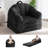 2 In 1 Convertible Black Faux Fur Bean Bag Sofa Chair-519206340