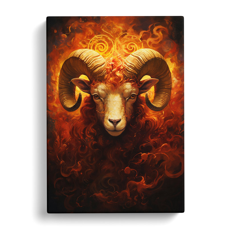 Aries Zodiac Symbolism - Wrapped Canvas, 60cm H x 40cm W x 3cm D