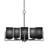 Atlas 5 Light Uplight Chandelier Shown In Graphite Finish With 4” Clear Bubble Glass-1776482761-1776482758