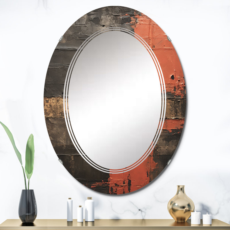Nusakan - Miroir mural moderne ovale, 36 po x 24 po