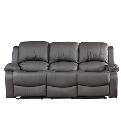 Manervia 3 Seater Faux Leather Reclining Sofa