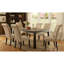 Ensemble de 2 chaises de salle à manger rembourrées en tissu beige de style rustique contemporain capitonné