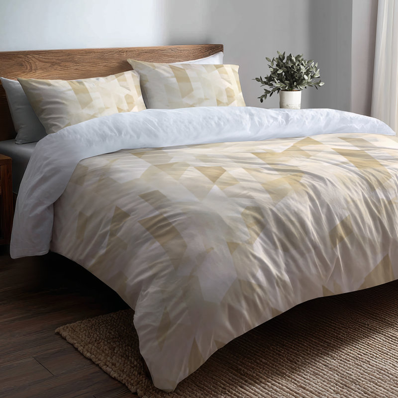 Ensemble de literie à motif géométrique 3 pièces - Ensemble de housse de couette et de coussins Modern