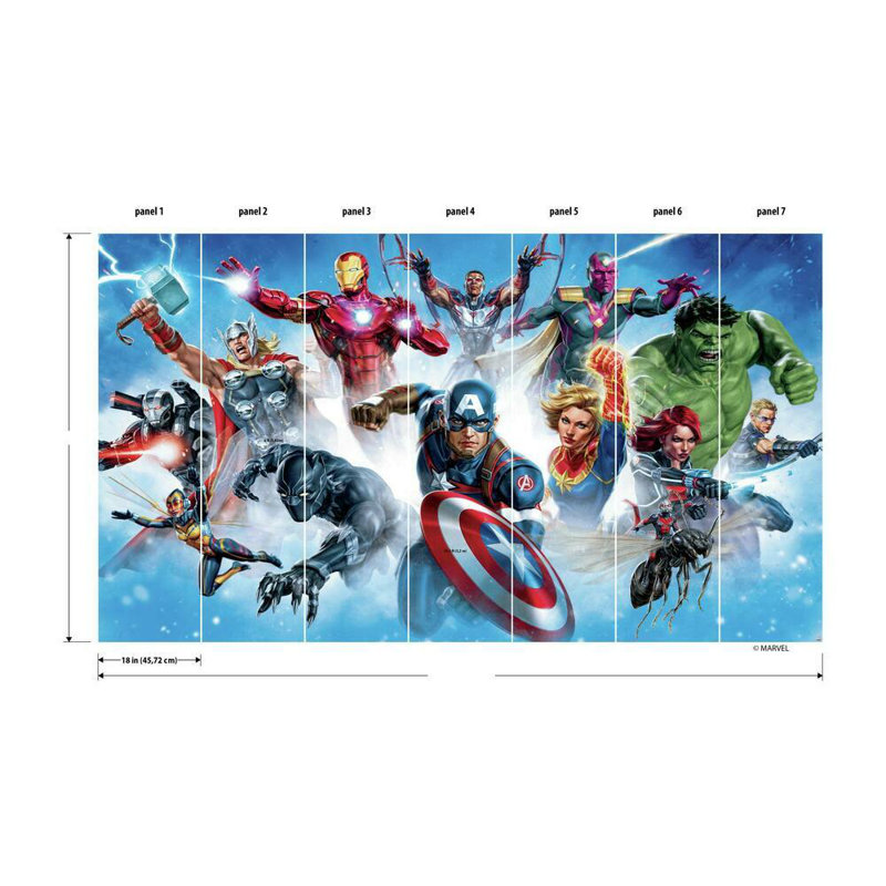 Marvel Avengers Vinyl Peel and Stick Wall Mural Set