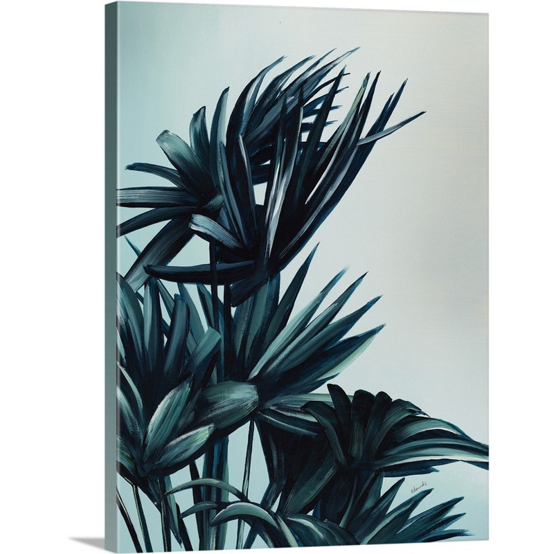 « tropical palms v », peinture sur toile, Toile tendue, H 16 po x l 12 po x p 1,25 po