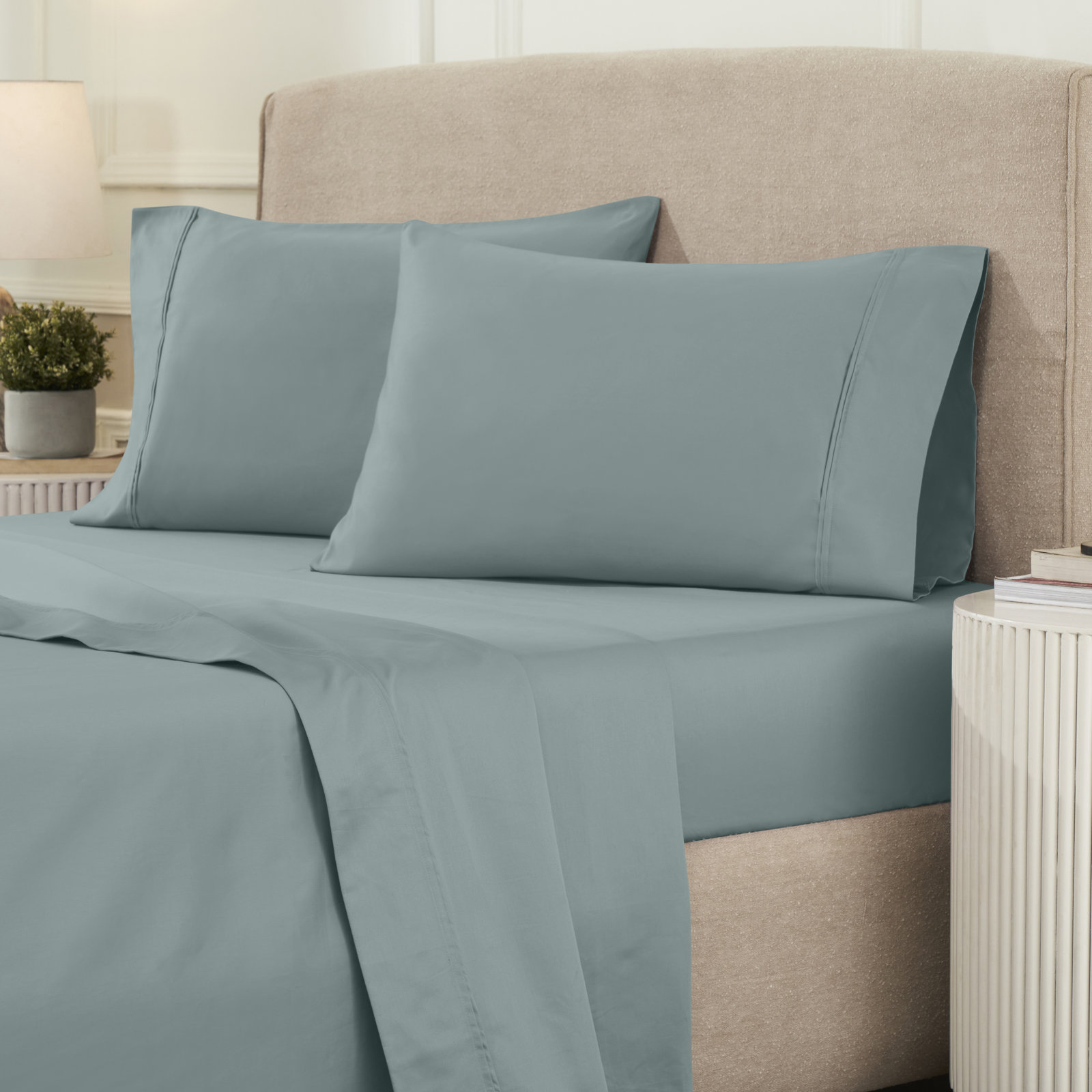 Mellark Cotton Sheet Set, King Sheet Set with 2 Pillowcases, Teal