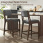  Ensemble de 4 tabourets de bar rembourrés à hauteur rapide de style moderne avec pieds en bois-979889908-979889897