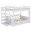 Lit superposé convertible double en bois avec escalier de rangement, table d'appoint et 3 tiroirs-225058052