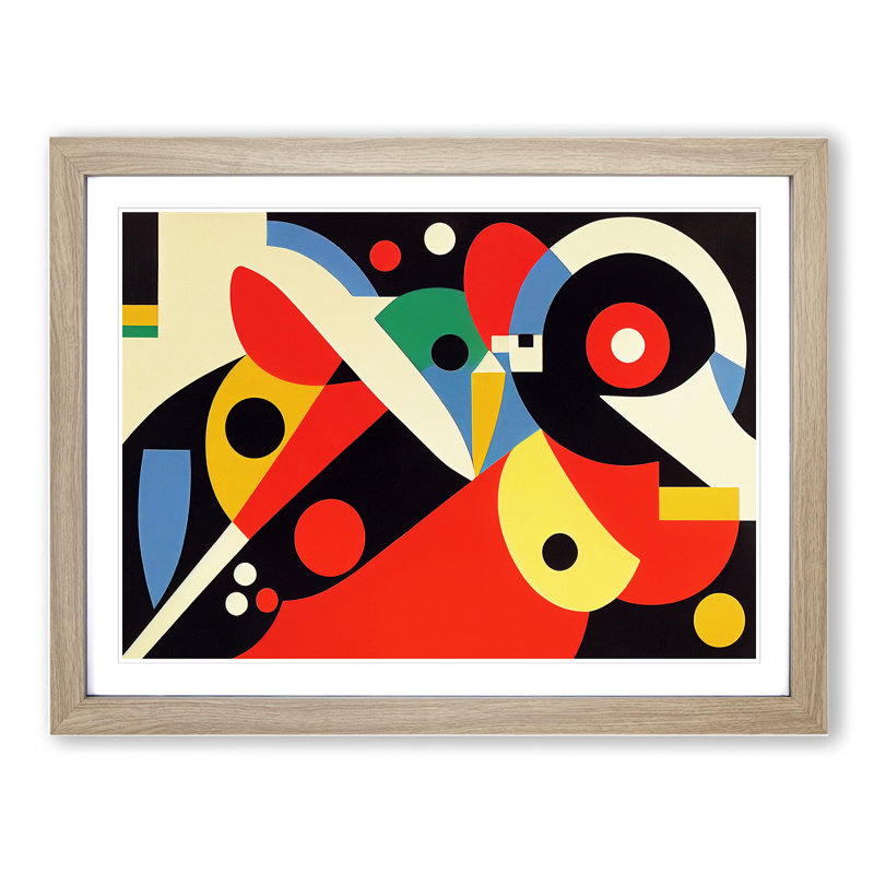 Bauhaus Modern Art Vol.3 Abstract - Single Picture Frame Print, 46cm H x 64cm W x 2cm D, Oak