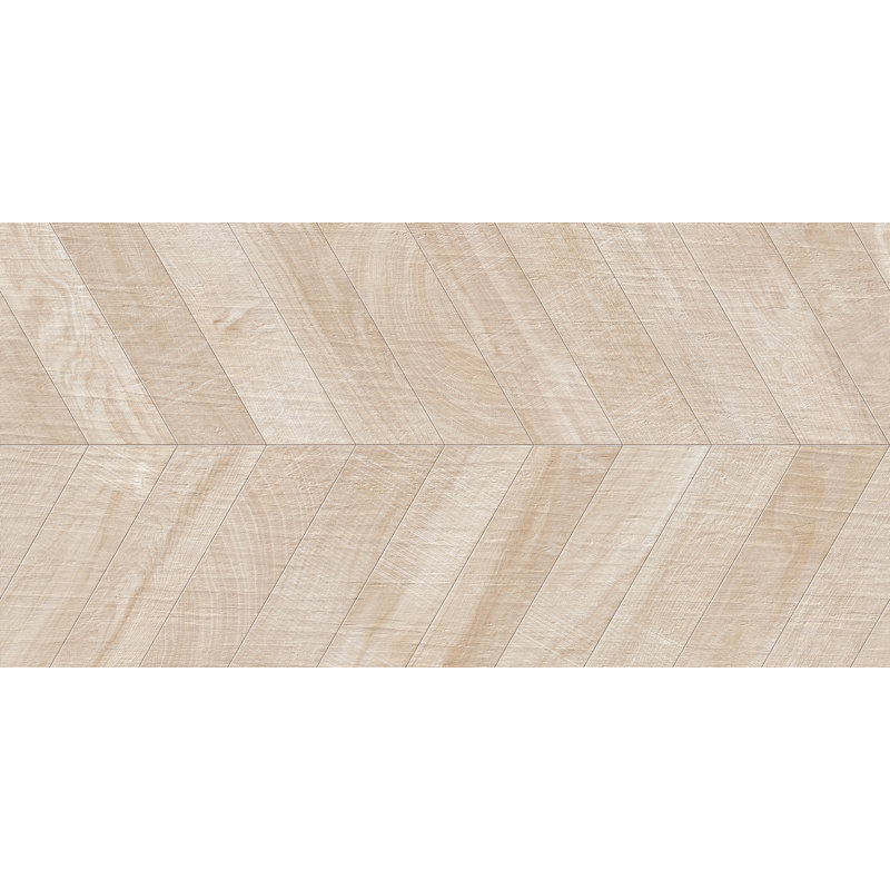 Chevron Artwood 24x48 Wood Look Matte Porcelain Tile In, Bone