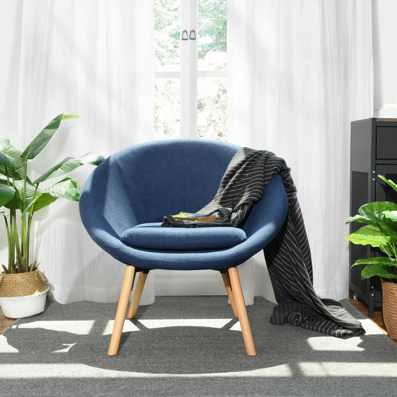 Arkyn Upholstered Barrel Chair, Blue