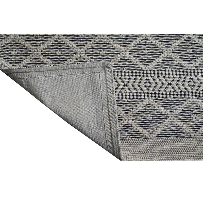 Wool Geometric Area Rug, Rectangle 9' x 12'