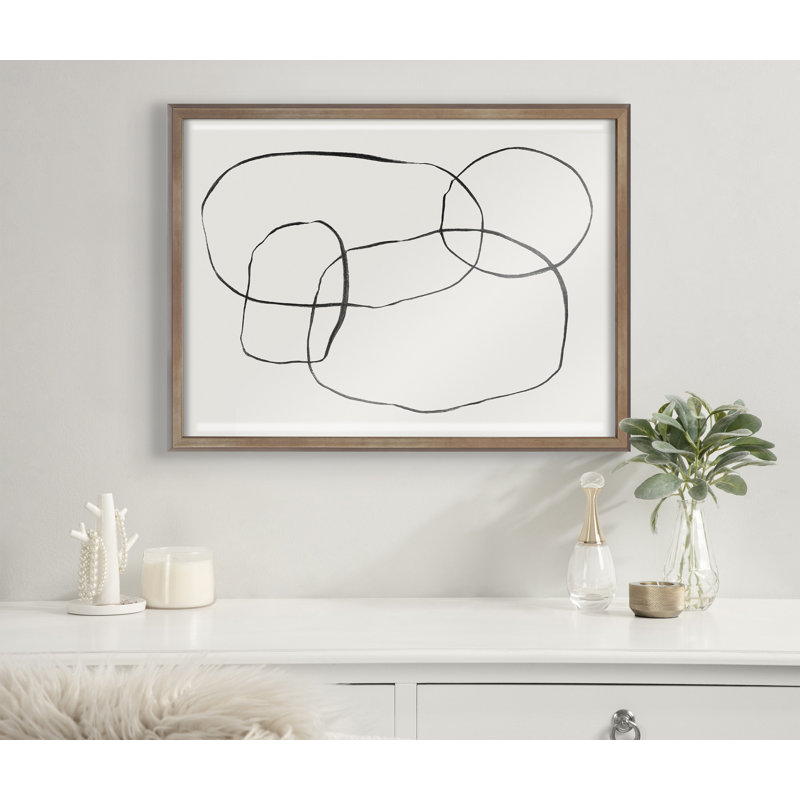 «871 Modern Circles» par Teju Reval, art mural en verre encadré, Cadre doré