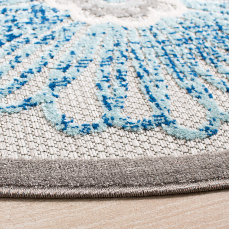 Kellems Performance Floral Indoor/Outdoor Area Rug, Round 5'3"