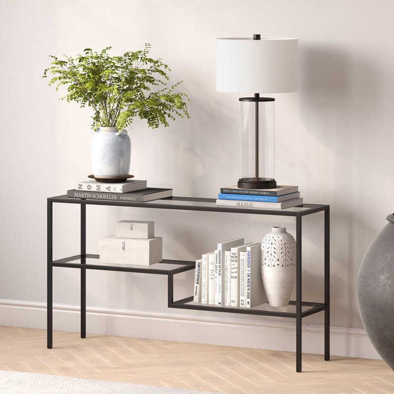 Console Table, Black, 76.2cm H x 139.7cm W x 35.56cm D