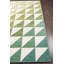 Tapis vert / ivoire en laine touffeté à la main à motif géométrique Glory-20383263
