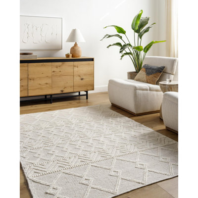Kayson Moroccan Flatweave Area Rug in Cream